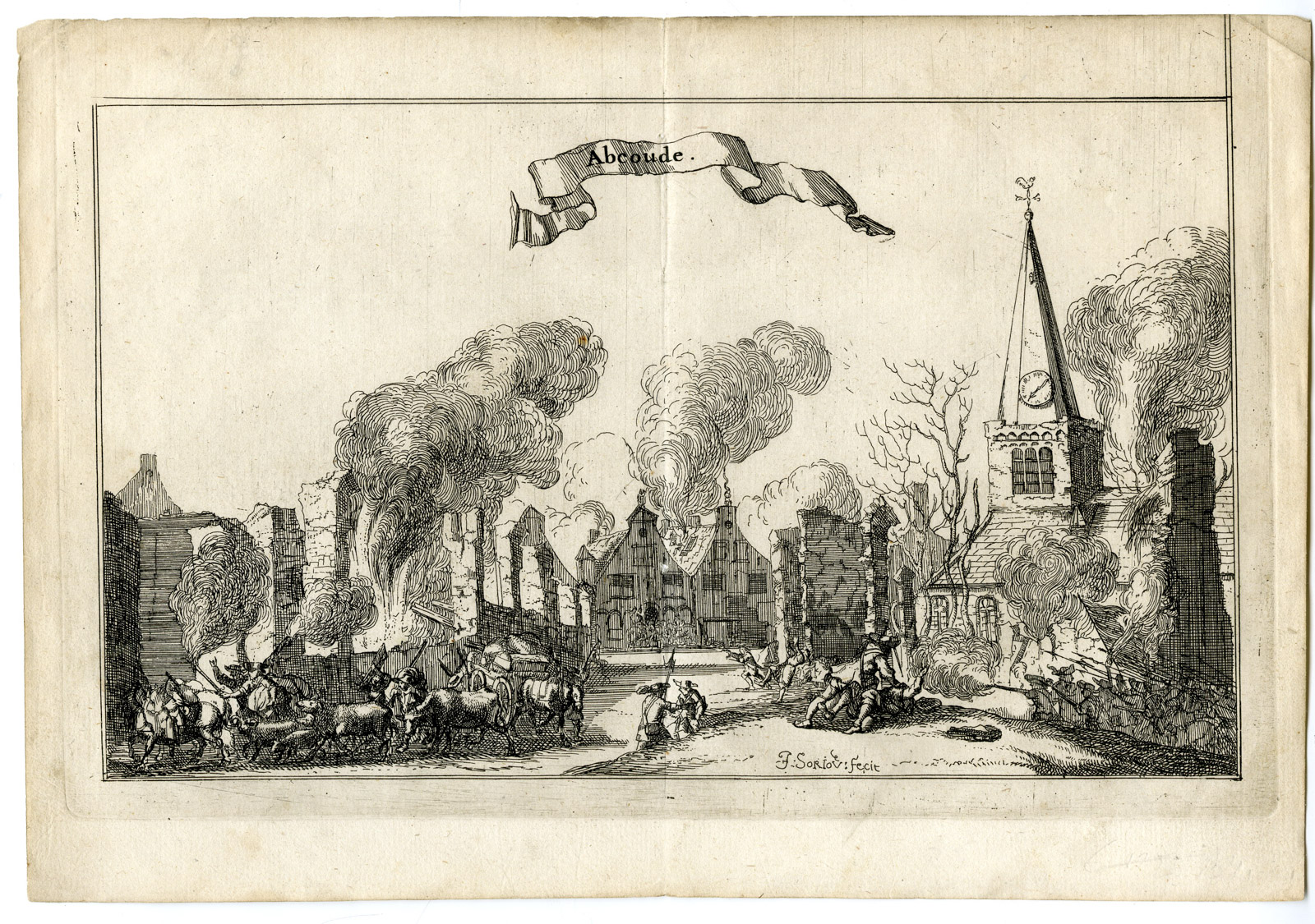 , Antique Print-ABCOUDE-VIEW-NOORD HOLLAND-NETHERLANDS-Sorlov-c.1700, Pictura Antique Prints