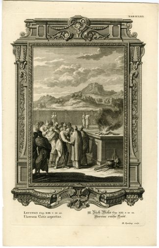 Antique Print-OLD TESTAMENT-PRIEST EXAMINING SICK PEOPLE-Scheuchzer-1731