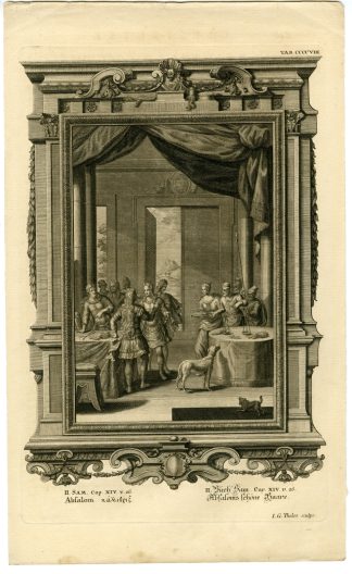 Antique Print-OLD TESTAMENT-ABSALOM RETURNS TO JERUSALEM-Thelot-Scheuchzer-1731