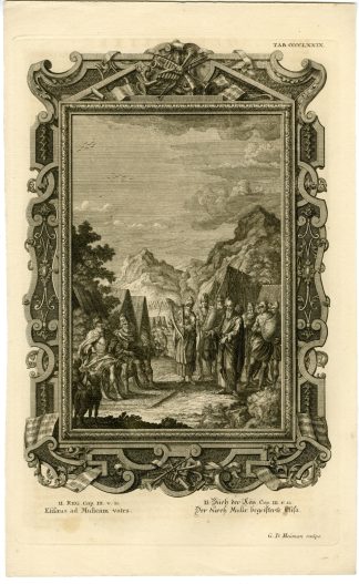 Antique Print-OLD TESTAMENT-ELISHA-KING OF ISRAEL-MINSTREL-Scheuchzer-1731