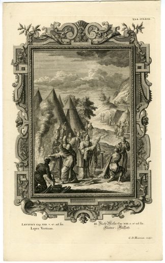 Antique Print-OLD TESTAMENT-CLEAN CLOTHES-PRIEST-MOLD-Heumann-Scheuchzer-1731