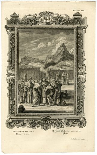 Antique Print-OLD TESTAMENT-SKIN DISEASE-PRIEST-UNCLEAN-Heumann-Scheuchzer-1731