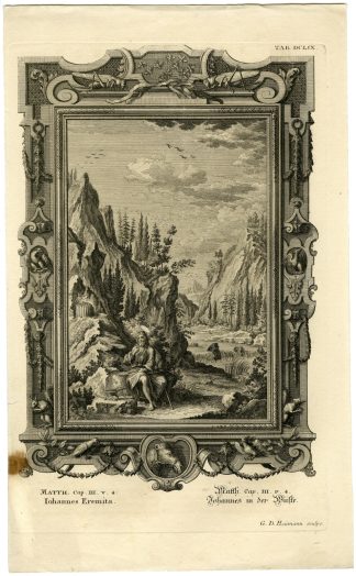 Antique Print-NEW TESTAMENT-JOHN THE BAPTIST-HERMIT-Heumann-Scheuchzer-1731