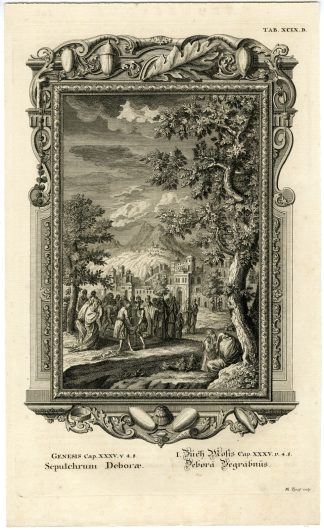 Antique Print-OLD TESTAMENT-DEBORAH-GRAVE-OAK TREE-Tyroff-Scheuchzer-1731