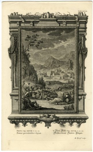 Antique Print-OLD TESTAMENT-LORD-PUNISHMENT-DISEASE-Tyroff-Scheuchzer-1731