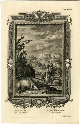 Antique Print-OLD TESTAMENT-BOOK OF LEVITICUS-PIG-UNCLEAN-Tyroff-Scheuchzer-1731