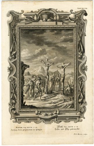 Antique Print-NEW TESTAMENT-JESUS-CRUSIFIED-SPONGE-SOUR WINE-Scheuchzer-1731