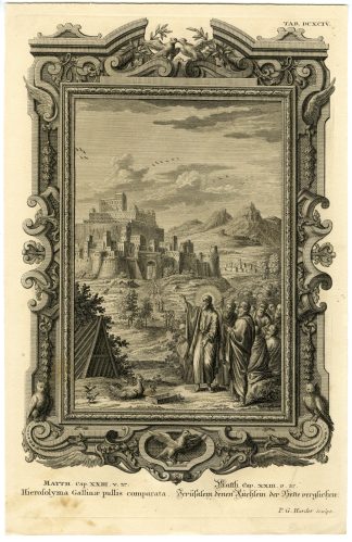 Antique Print-NEW TESTAMENT-JESUS-JERUSALEM-UNFAITHFULL-RUIN-Scheuchzer-1731