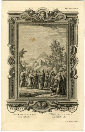 Antique Print-NEW TESTAMENT-JESUS HEALS THE BLIND AND THE MUTE-Scheuchzer-1731