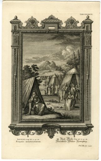 Antique Print-OLD TESTAMENT-MENSTRUATION-UNCLEAN-IMPURITY-Harder-Scheuchzer-1731