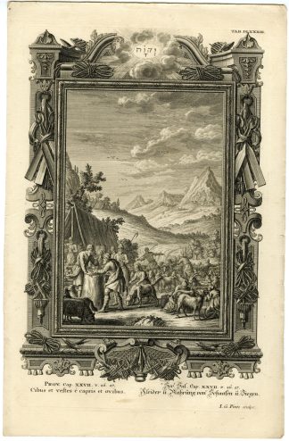Antique Print-OLD TESTAMENT-PROVERBS-GOATS-SHEEP-CLOTHING-FOOD-Scheuchzer-1731