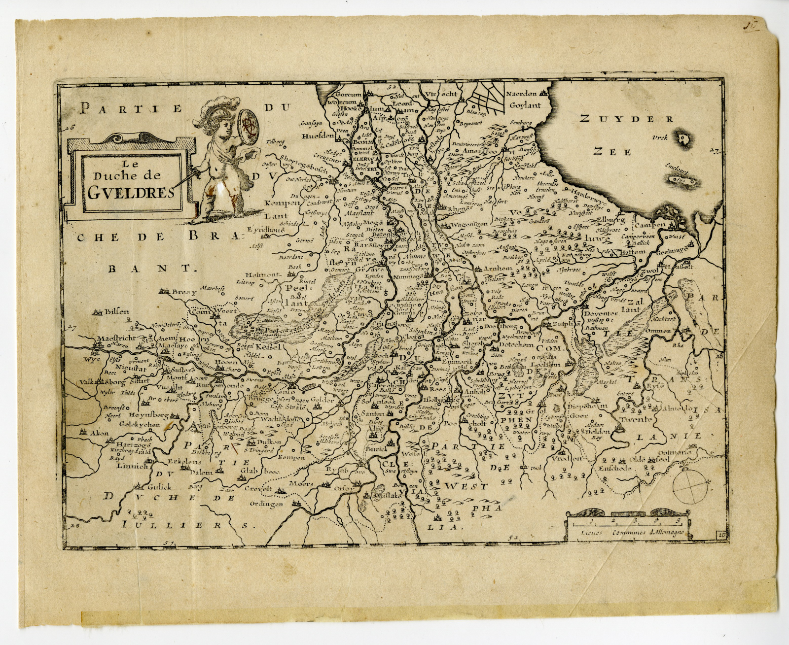 , Rare-Antique Map-DUCHY OF GUELDERS-NETHERLANDS-GELRE-Colom-c. 1635, Pictura Antique Prints