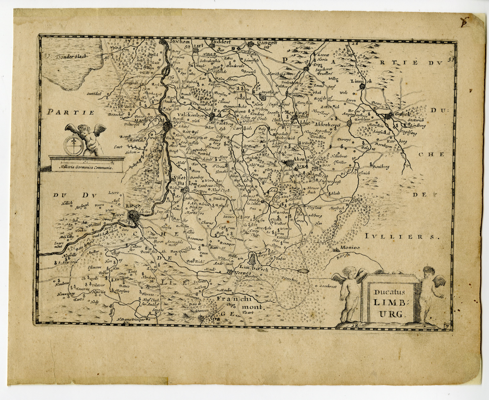 , Rare-Antique Map-DUCHY OF LIMBURG-BELGIUM-DUCATUS-NETHERLANDS-Colom-c. 1635, Pictura Antique Prints