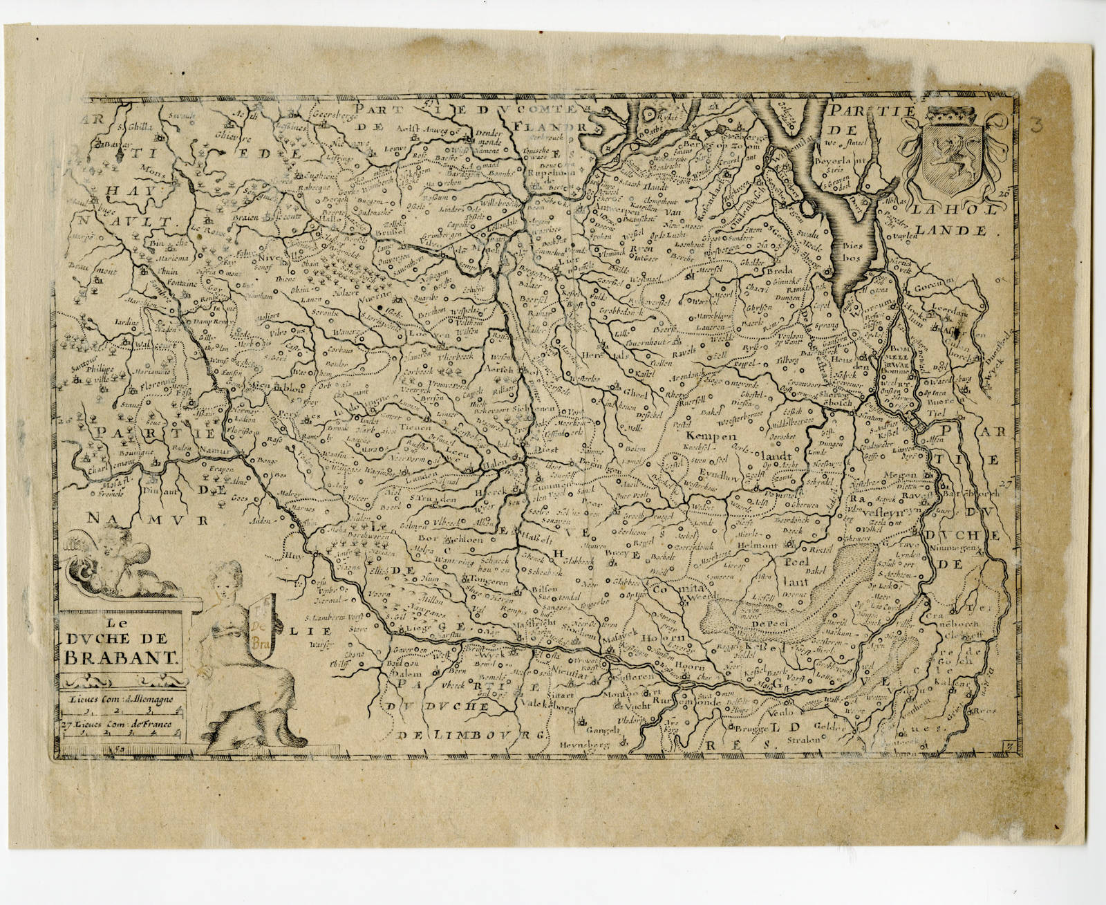 , Rare-Antique Map-DUCHY OF BRABANT-BELGIUM-NETHERLANDS-Colom-c. 1635, Pictura Antique Prints