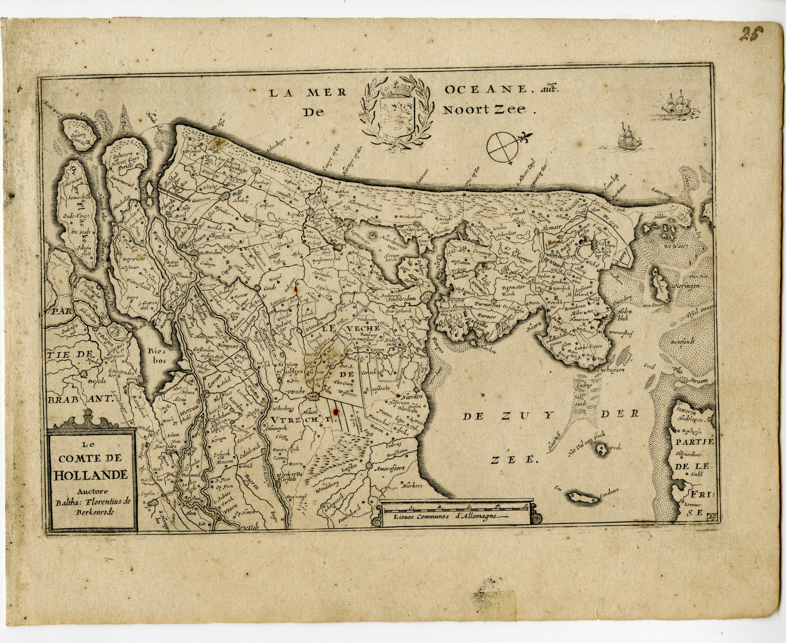 , Rare-Antique Map-NOORD HOLLAND-ZUID-NETHERLANDS-Colom-c. 1635, Pictura Antique Prints
