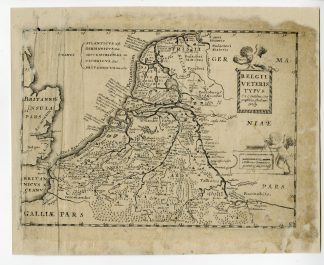 Rare-Antique Map-BELGIUM-ROMAN TIMES-NETHERLANDS-LOW COUNTRIES-Colom-c. 1635