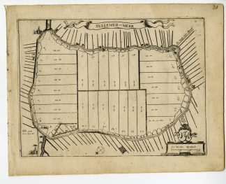 Rare-Antique Map-BIJLMERMEER-POLDER-NETHERLANDS-NOORD HOLLAND-Colom-c. 1635
