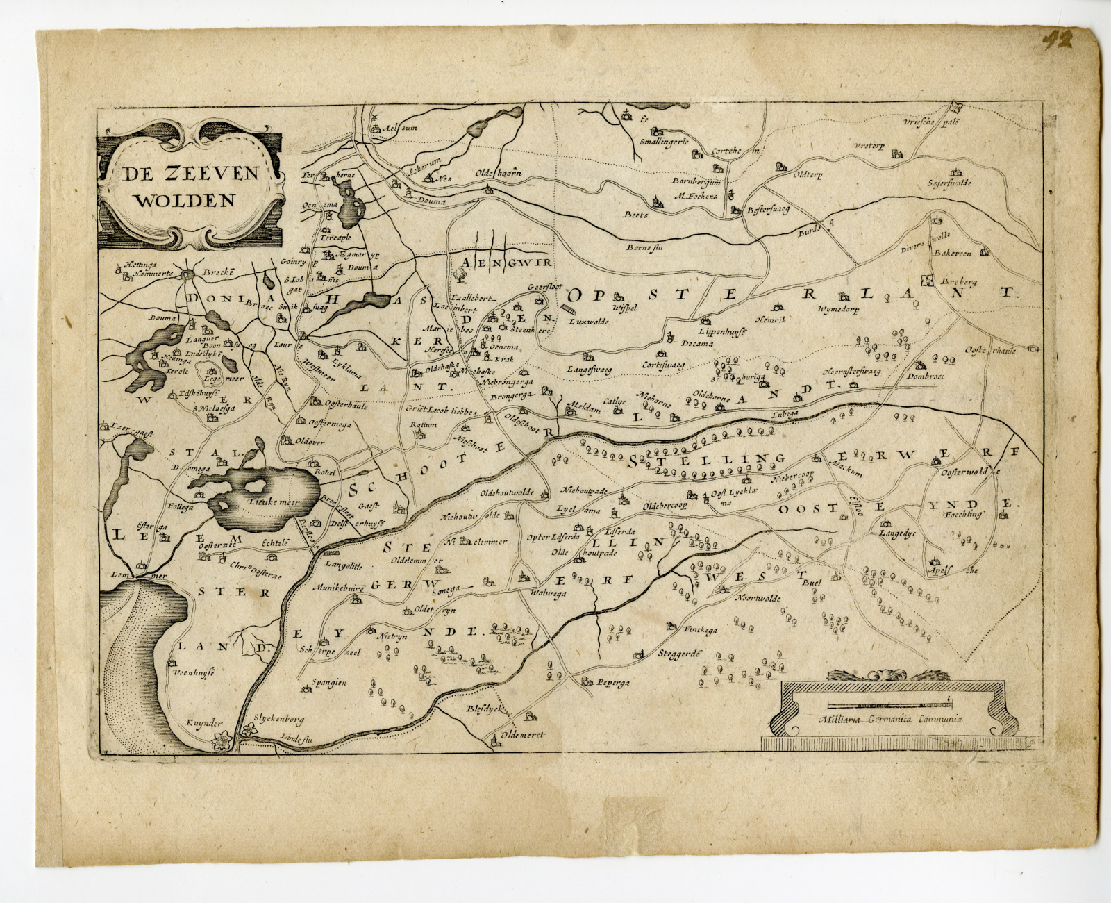, Rare-Antique Map-ZEVENWOUDEN-ZEVENWOLDEN-FRIESLAND-NETHERLANDS-Colom-c. 1635, Pictura Antique Prints