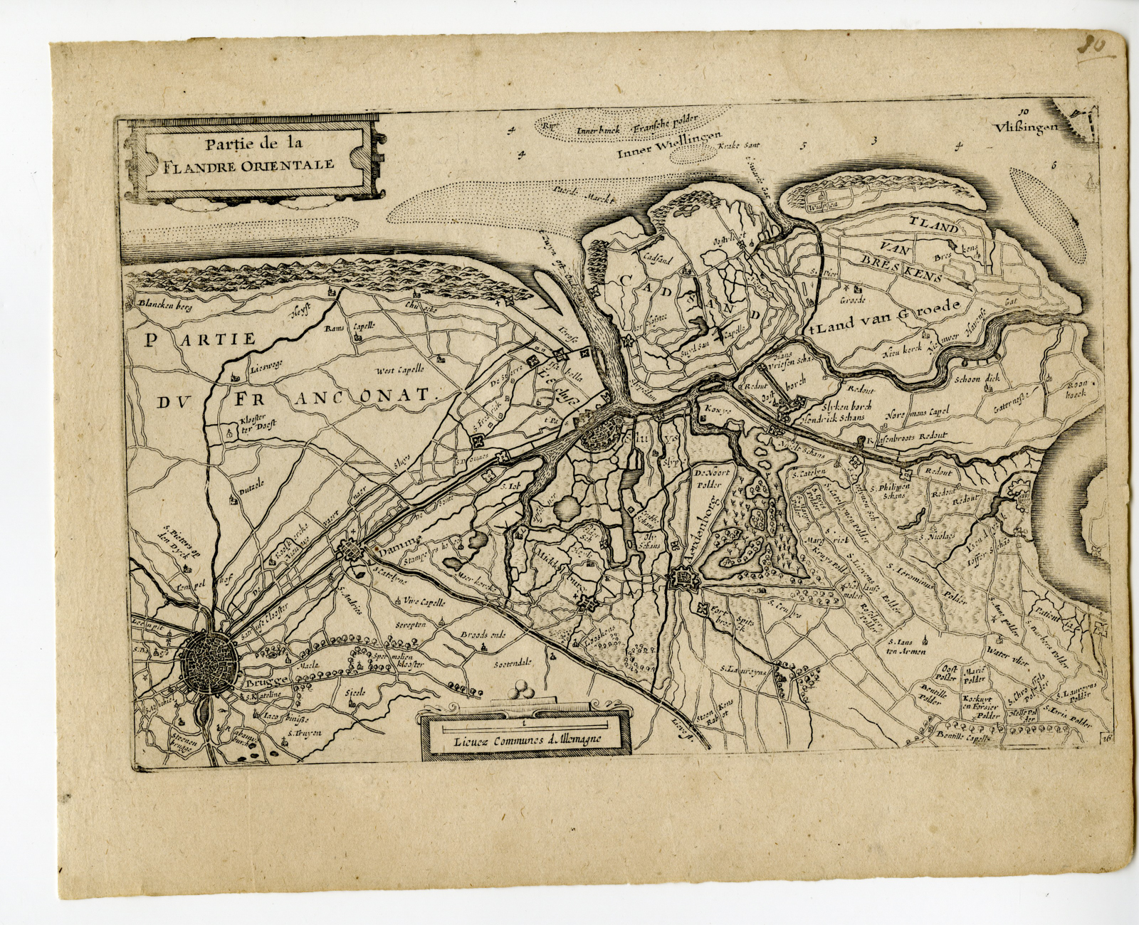 Pictura 06339 416x338 Rare-Antique Map-FLANDRE ORIENTALE-BELGIUM-EAST FLANDERS-BRUGGE-Colom-c. 1635