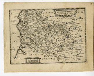 Rare-Antique Map-COUNTY OF ARTOIS-FRANCE-BELGIUM-Colom-c. 1635