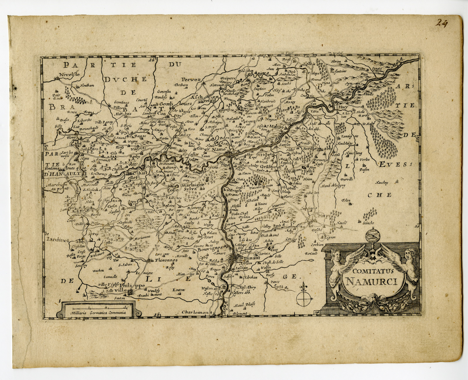 Pictura 06343 416x338 Rare-Antique Map-COUNTY OF NAMEN-NAMUR-BELGIUM-Colom-c. 1635
