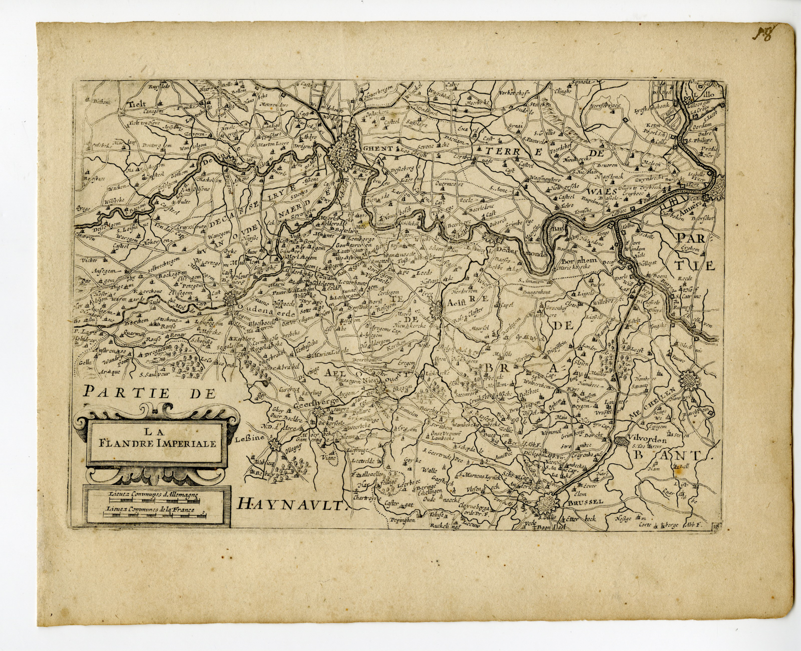 , Rare-Antique Map-FLANDERS-VLAANDEREN-BELGIUM-GENT-BRUSSELS-ANTWERP-Colom-c. 1635, Pictura Antique Prints