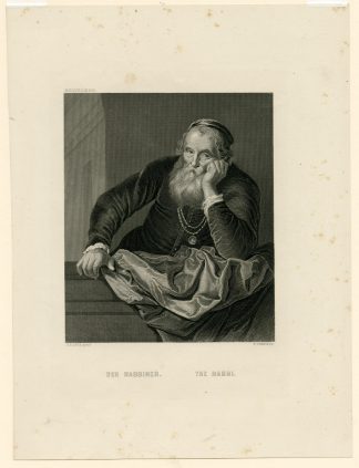 Antique Print-RABBI-JEWISH-French-Flinck-c.1850