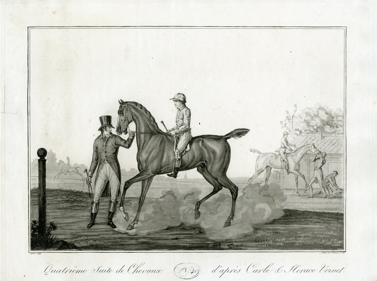 , Antique Master Print-QUATRIEME-SUITE-DE-CHEVAUX-N40-JOCKEY-Carree-Vernet-c.1800, Pictura Antique Prints