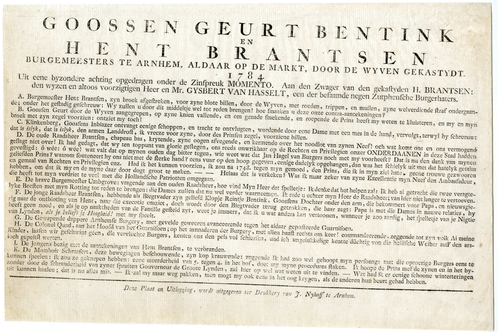 , Rare-Antique Master Print-ARNHEM-SATIRICAL-PRINT-MAYORS-PUNISHED-Nyhoff-1784, Pictura Antique Prints
