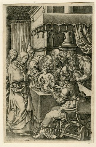 Antique Master Print-CIRCUMCISION-CHRIST-Wierix-van der Borcht-1573