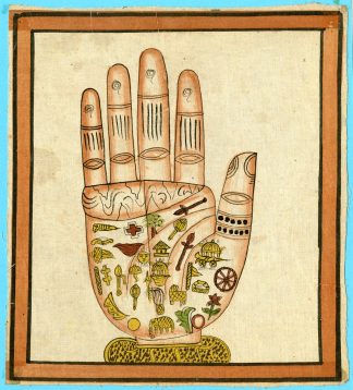 Antique Drawing-SAMUDRIKA-SHASTRA-INDIAN-PALMISTRY-Anonymous-c.1900