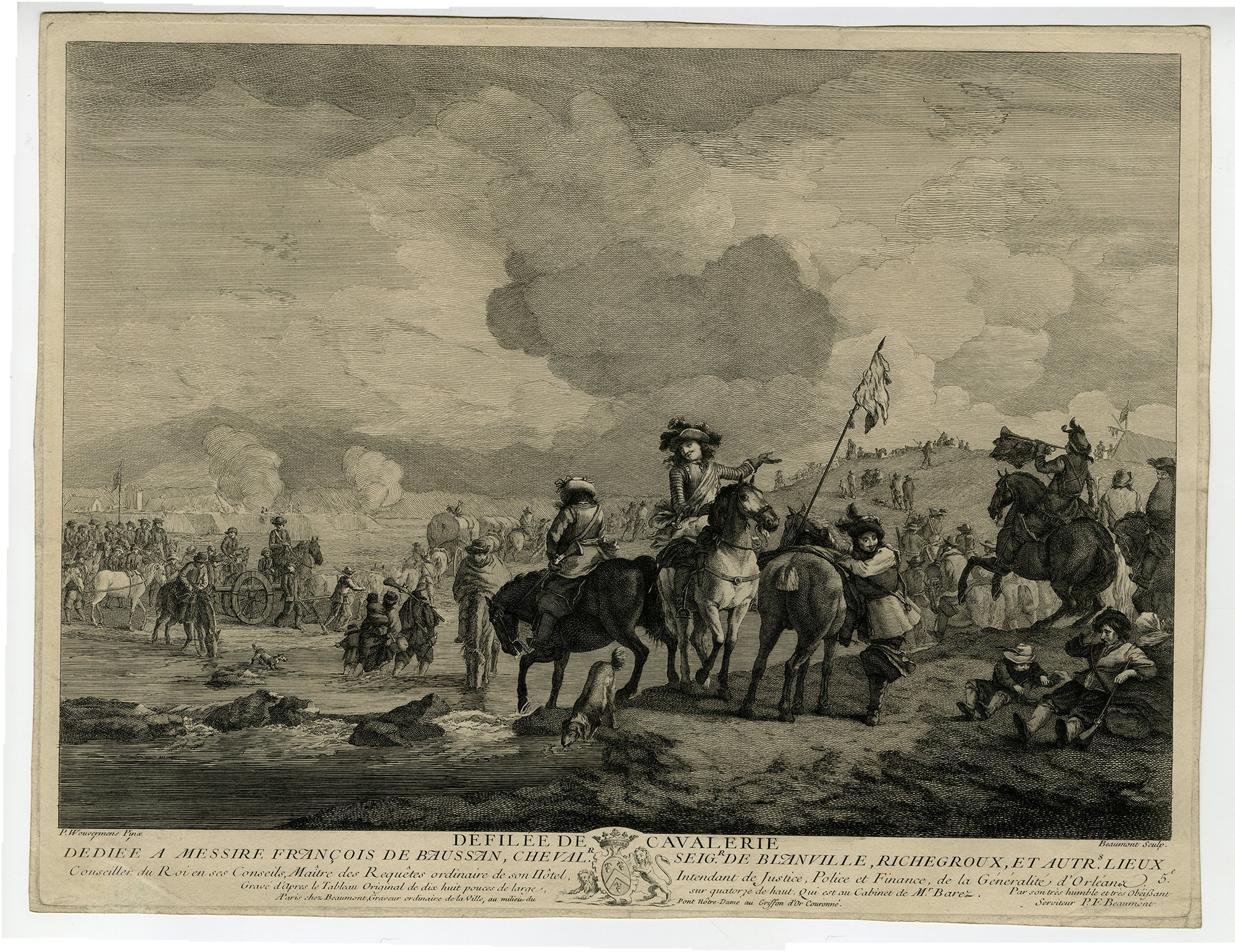 Pictura 07076 416x321 Antique Master Print-CAVALRY-MILITARY-PARADE-SIEGE-Beaumont-Wouwerman-1739-1769