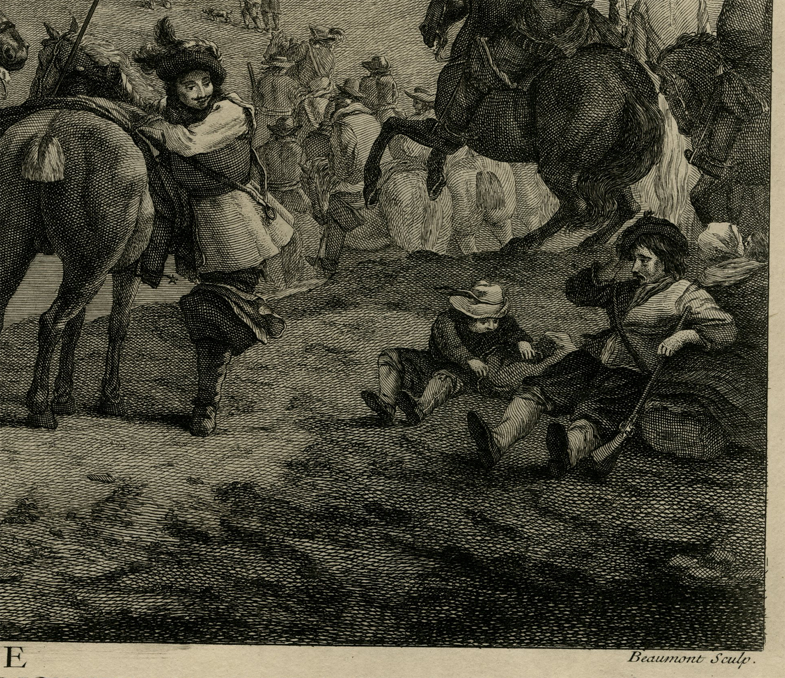 Pictura 07077 416x359 Antique Master Print-CAVALRY-MILITARY-PARADE-SIEGE-Beaumont-Wouwerman-1739-1769 - Image 2