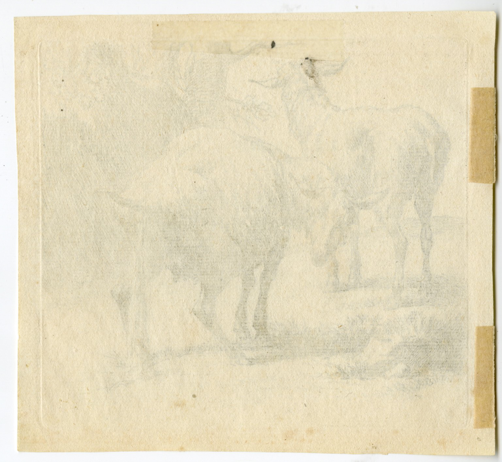 , Antique Master Print-PISSING-EWE-SHEEP-Berchem-1646-1652, Pictura Antique Prints