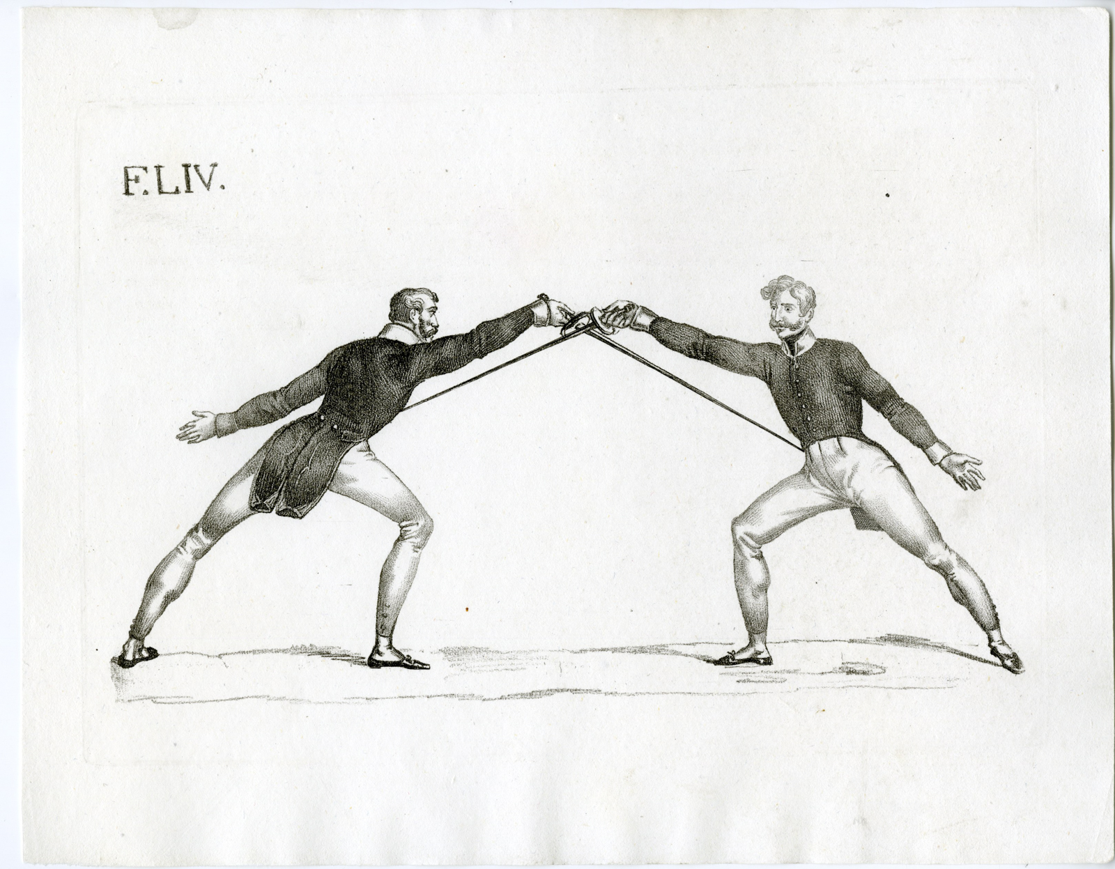 , Antique Print-TREATISE-FENCING-PLATE-IV/4-Rados-1837, Pictura Antique Prints