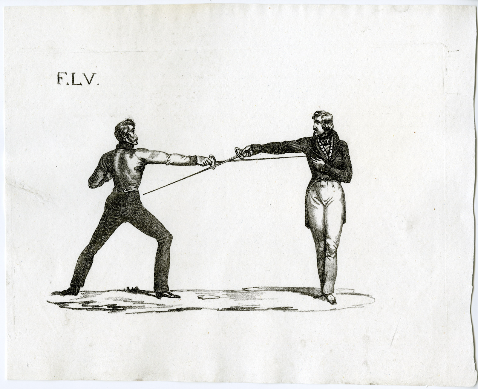 , Antique Print-TREATISE-FENCING-PLATE-LV/55-Rados-1837, Pictura Antique Prints