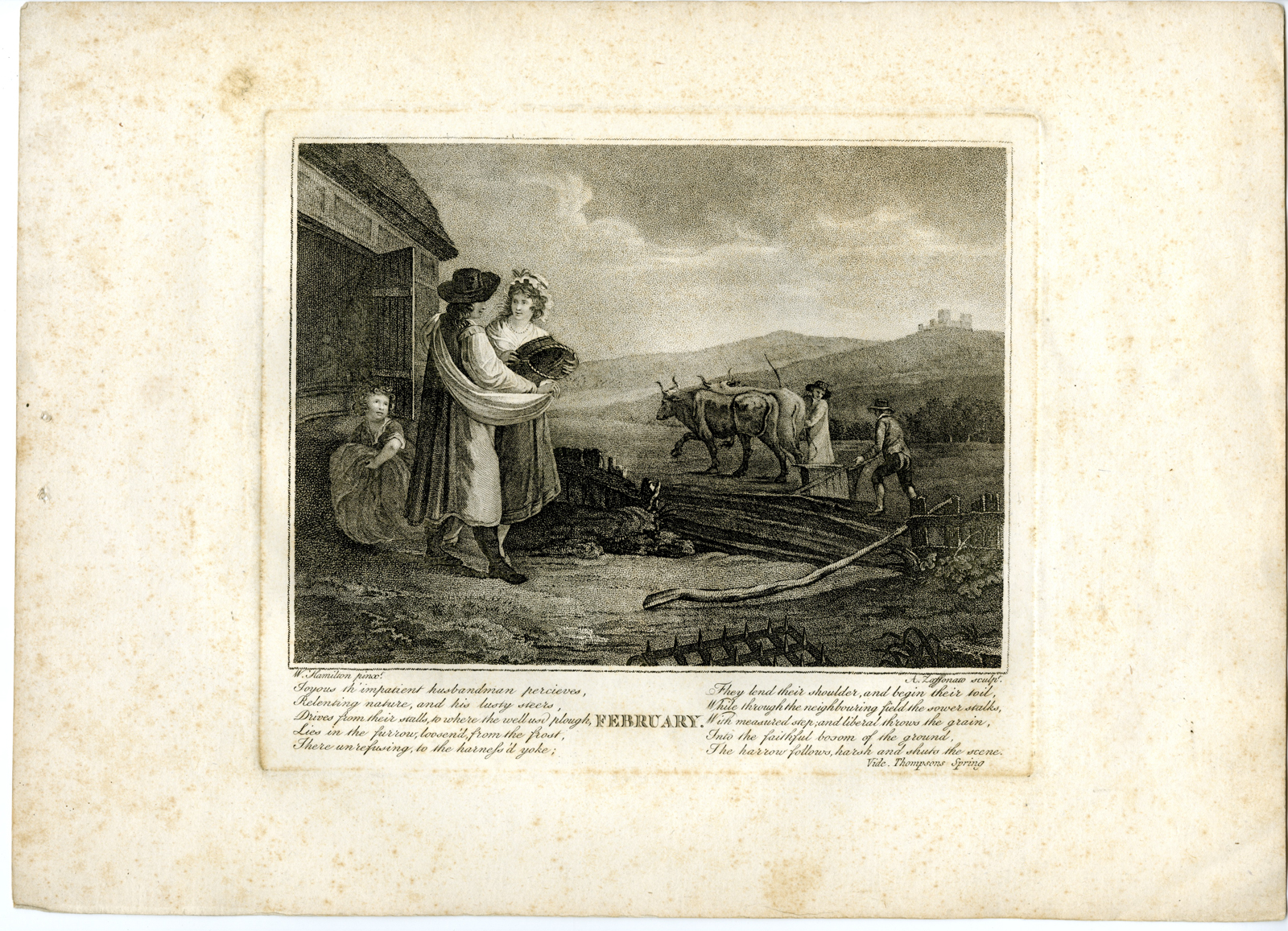 , 12-Rare-Antique Master Prints-MONTHS-OF-THE-YEAR-Hamilton-c.1806, Pictura Antique Prints