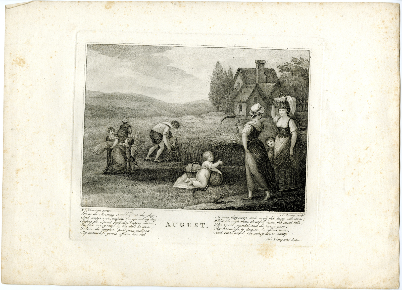 , 12-Rare-Antique Master Prints-MONTHS-OF-THE-YEAR-Hamilton-c.1806, Pictura Antique Prints