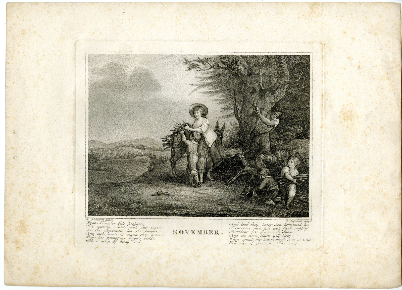 , 12-Rare-Antique Master Prints-MONTHS-OF-THE-YEAR-Hamilton-c.1806, Pictura Antique Prints