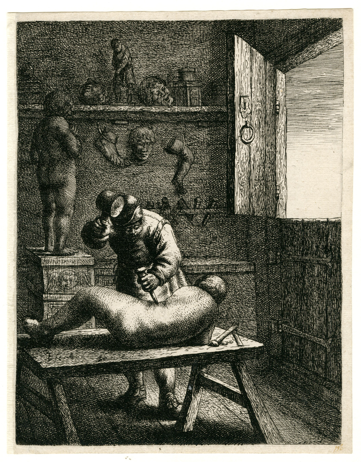 , 18-Rare-Antique Master Prints-CRAFTSMEN-SERIES-van Vliet-1635, Pictura Antique Prints