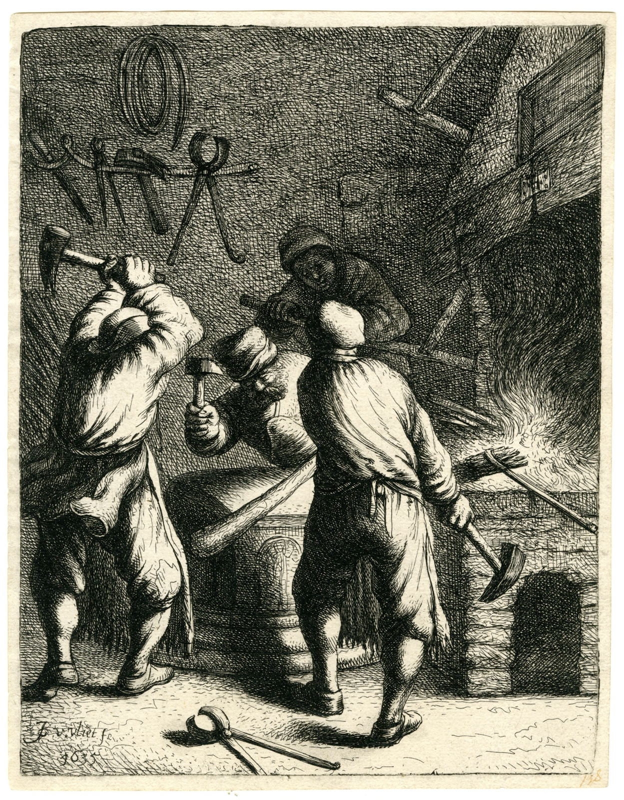 , 18-Rare-Antique Master Prints-CRAFTSMEN-SERIES-van Vliet-1635, Pictura Antique Prints