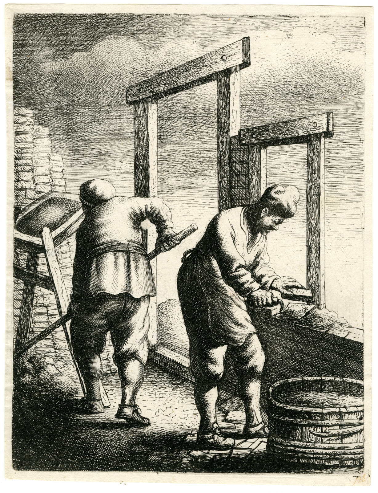 , 18-Rare-Antique Master Prints-CRAFTSMEN-SERIES-van Vliet-1635, Pictura Antique Prints