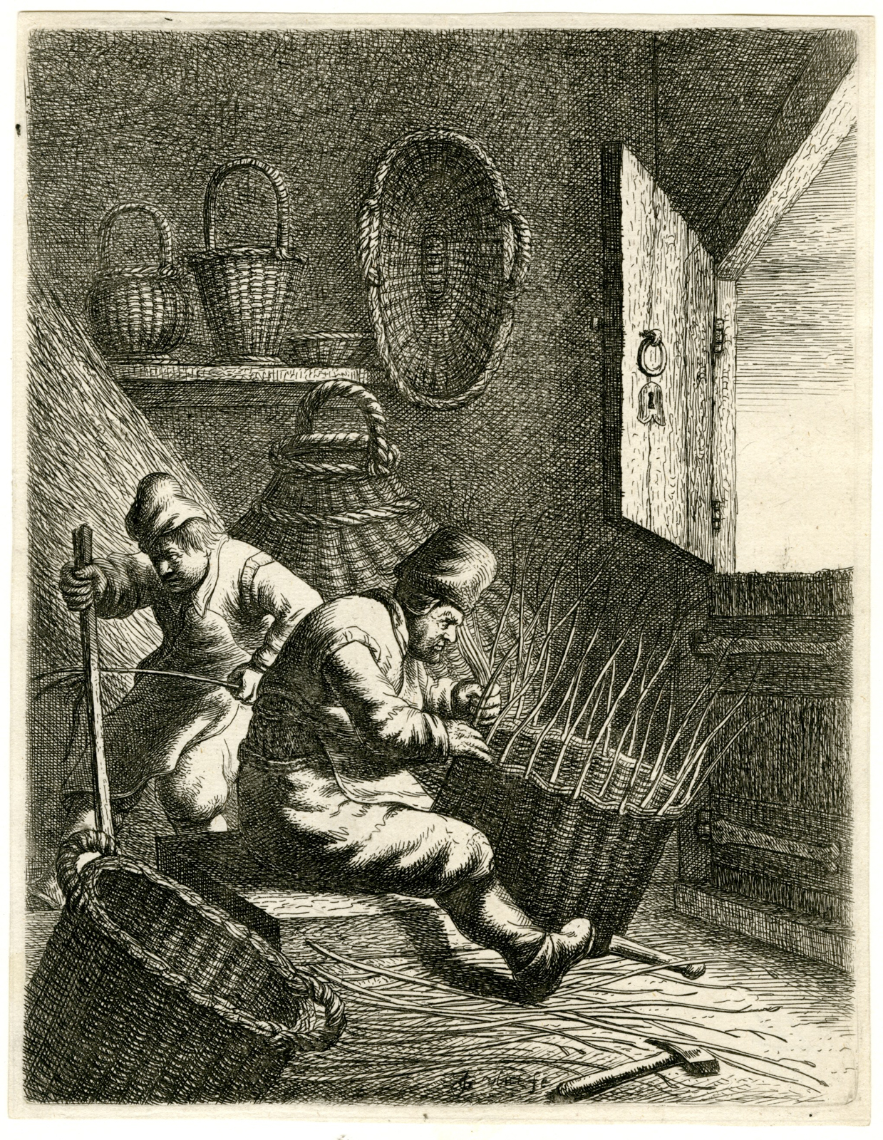 , 18-Rare-Antique Master Prints-CRAFTSMEN-SERIES-van Vliet-1635, Pictura Antique Prints