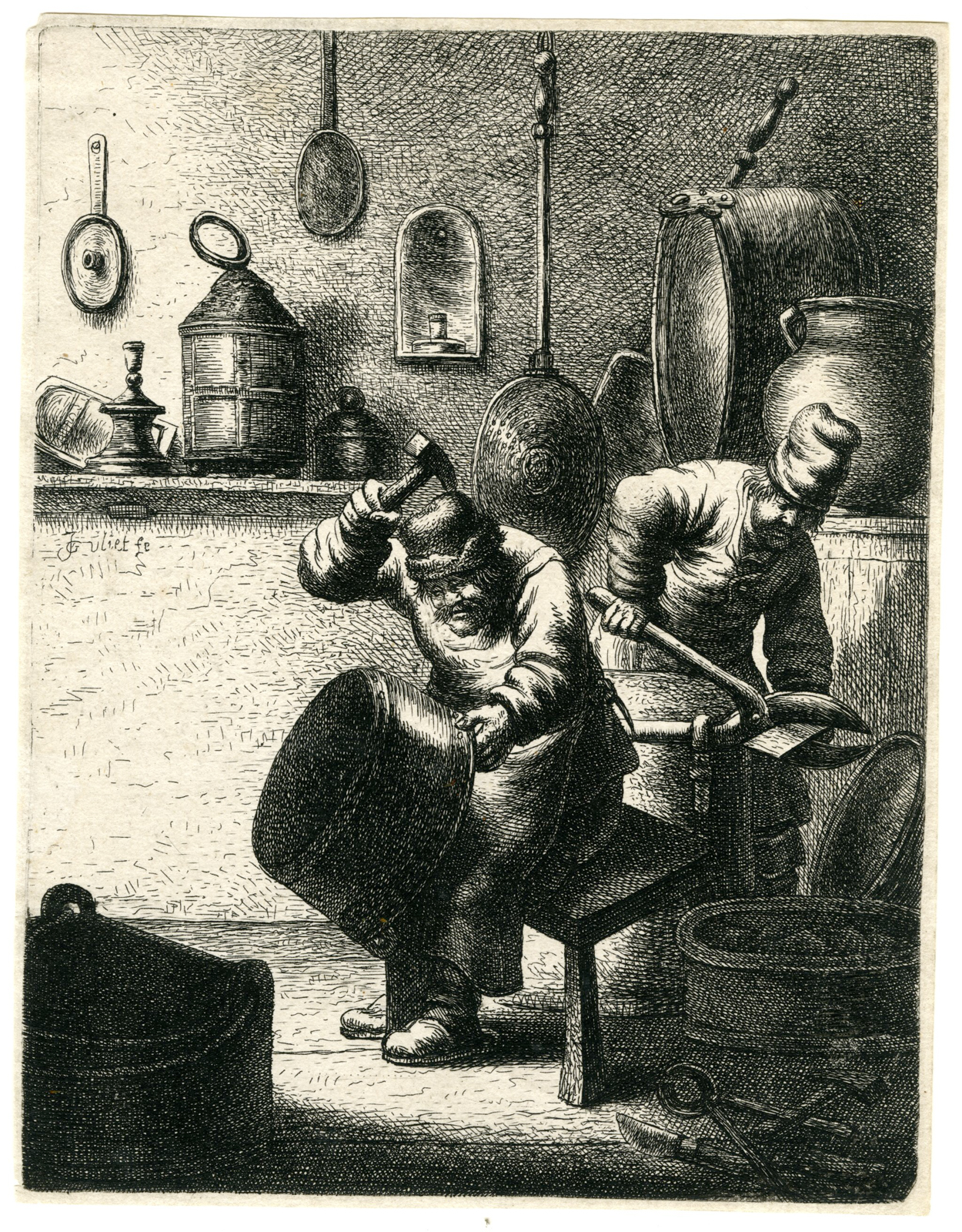 , 18-Rare-Antique Master Prints-CRAFTSMEN-SERIES-van Vliet-1635, Pictura Antique Prints