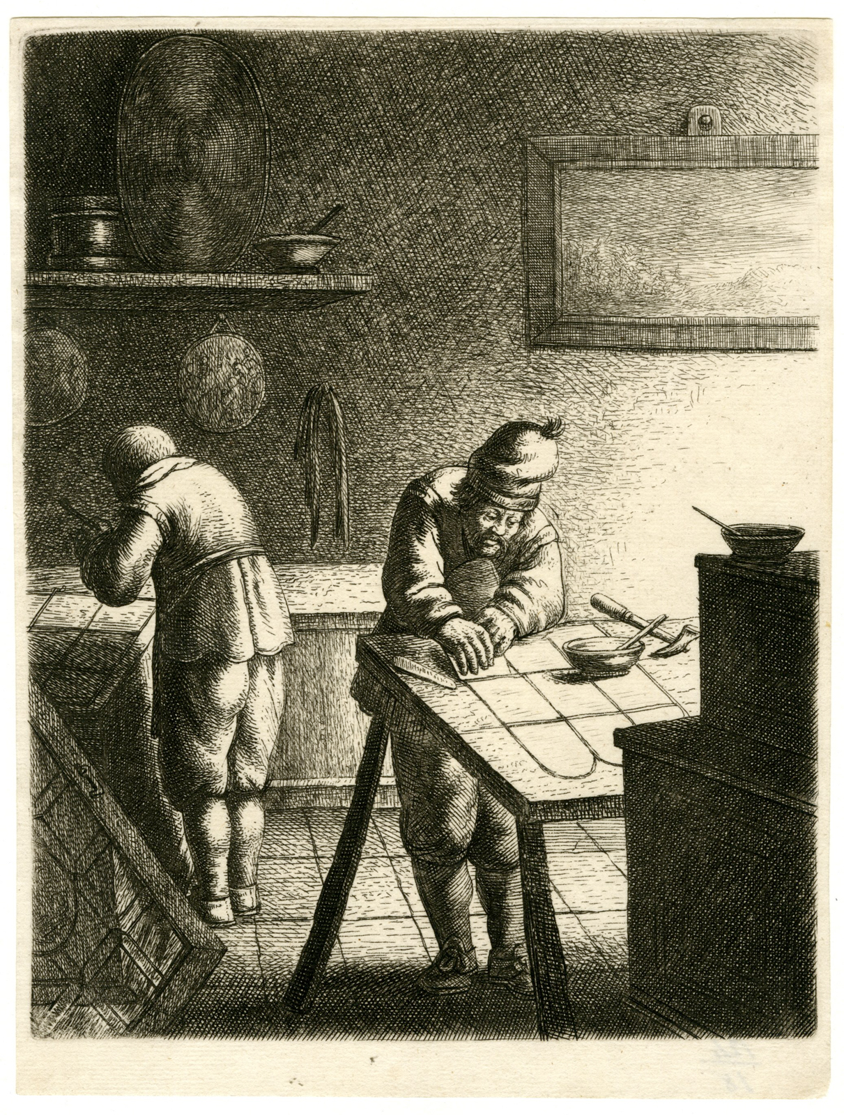, 18-Rare-Antique Master Prints-CRAFTSMEN-SERIES-van Vliet-1635, Pictura Antique Prints