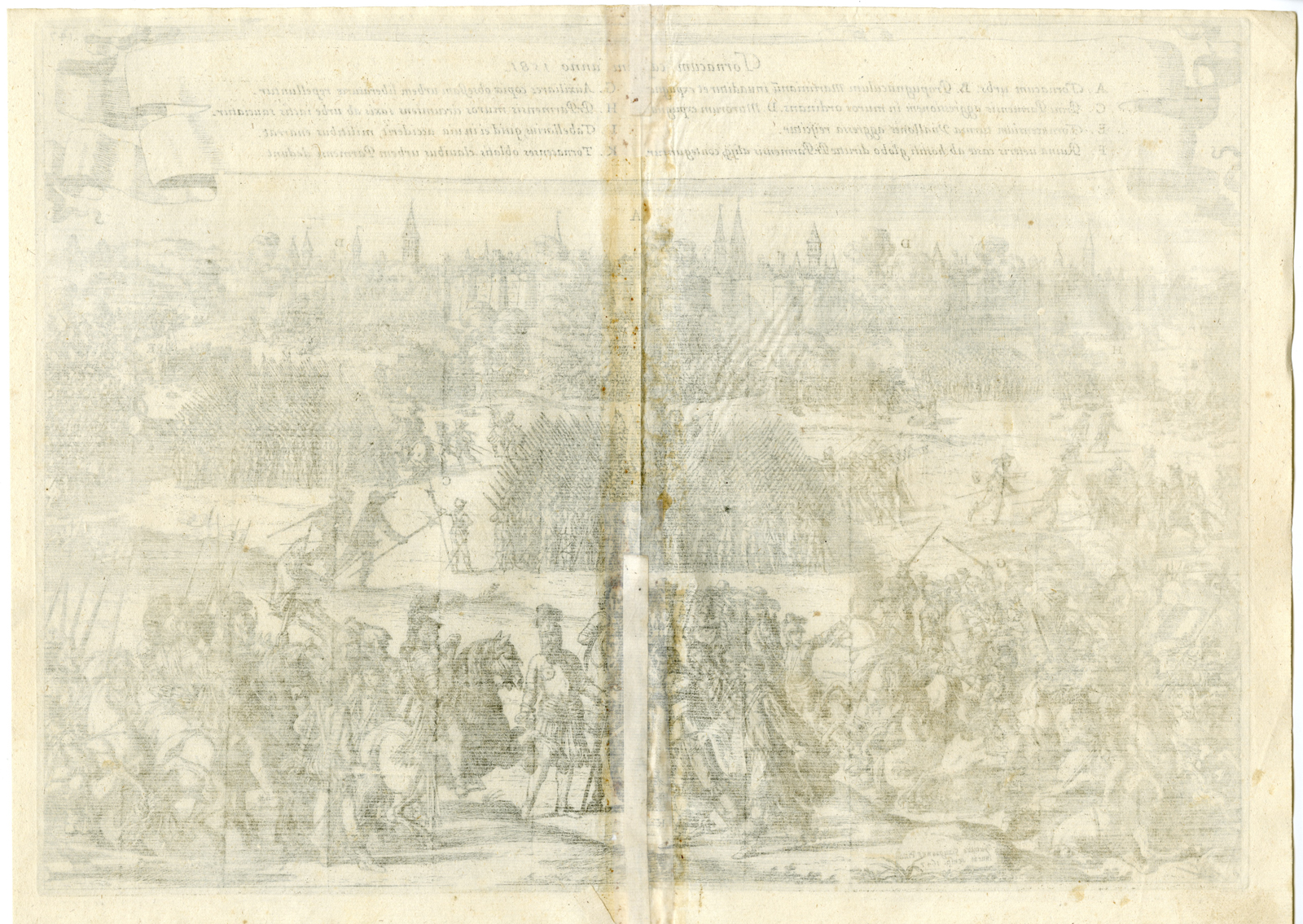 , Antique Print-DOORNIK-TOURNAI-SIEGE-BELGIUM-80 YEARS WAR-Gimignani-Strada-1640, Pictura Antique Prints