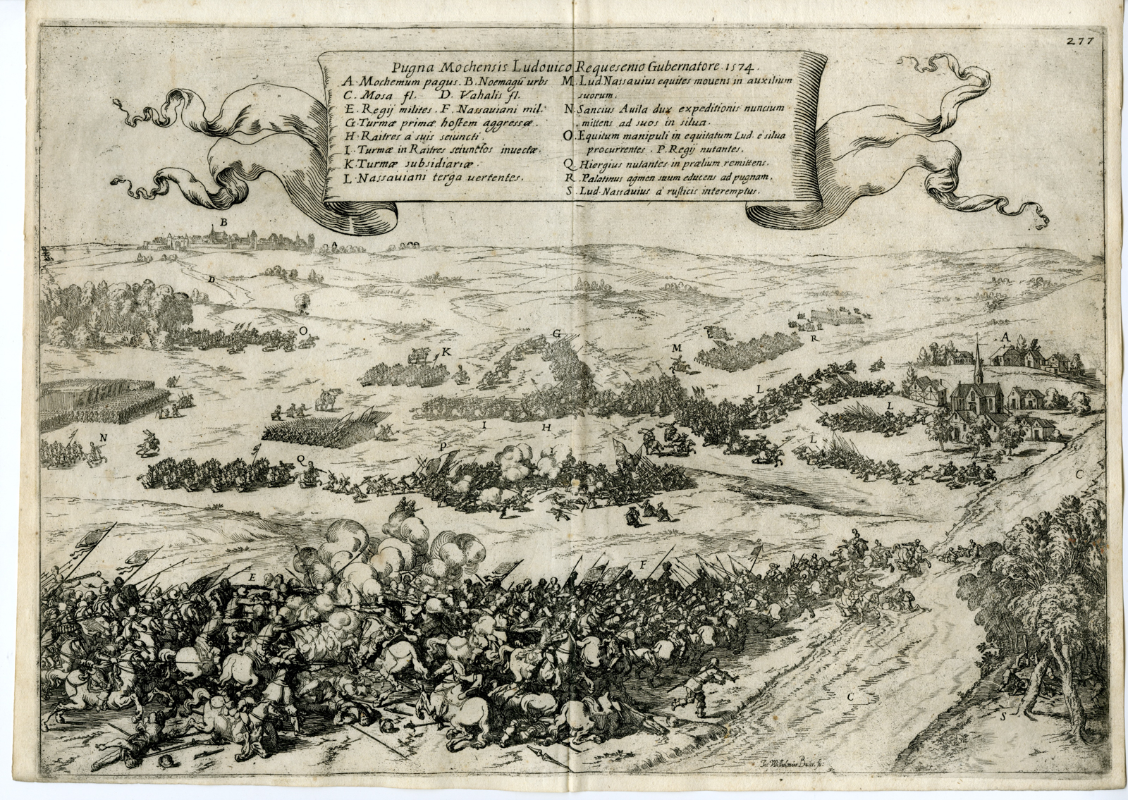 , Antique Print-MOOKERHEIDE-BATTLE-NIJMEGEN-EIGHTY YEARS? WAR-Baur-Strada-1640, Pictura Antique Prints