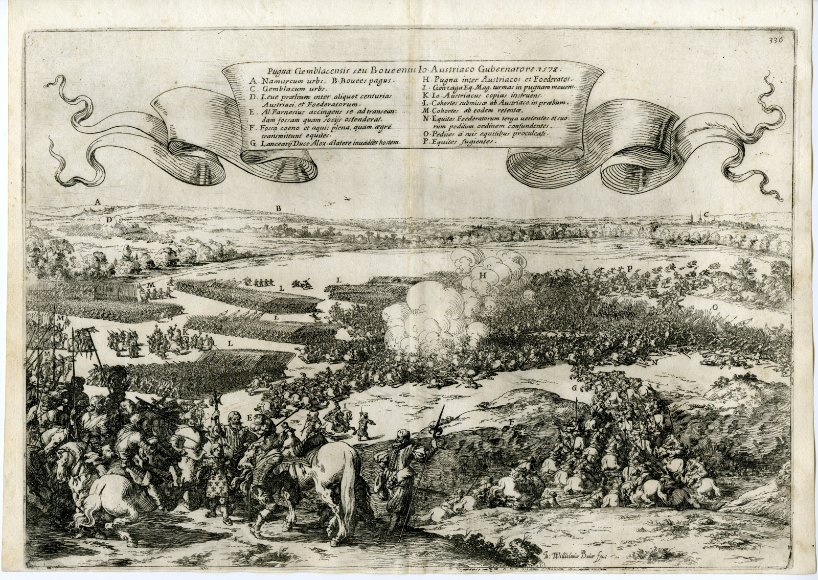 , Antique Print-BATTLE-GEMBLOERS-GEMBLOUX-BELGIUM-80 YEARS? WAR-Baur-Strada-1640, Pictura Antique Prints