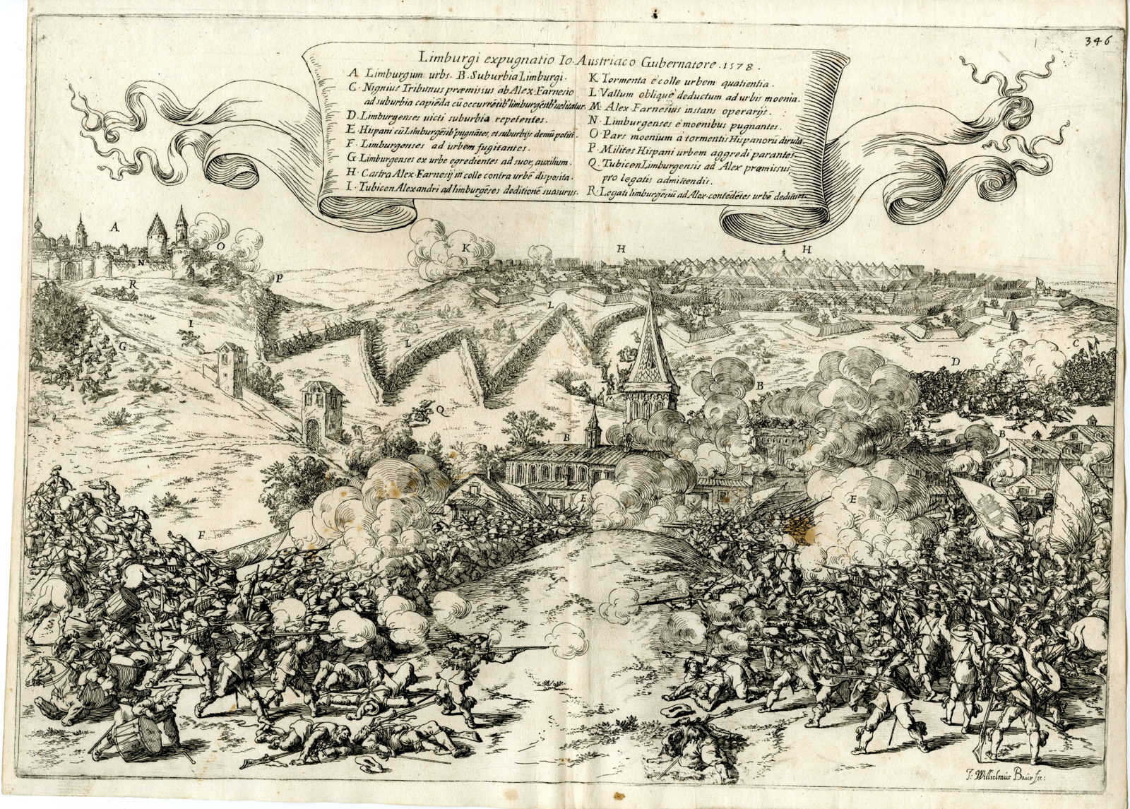 , Antique Print-BATTLE-SIEGE-LIMBURG-GERMANY-EIGHTY YEARS? WAR-Baur-Strada-1640, Pictura Antique Prints