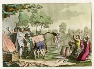 Antique Print-GERMANS-ANCIENT-SACRIFICE-DIVINATION-Bramatti-Ferrario-1824